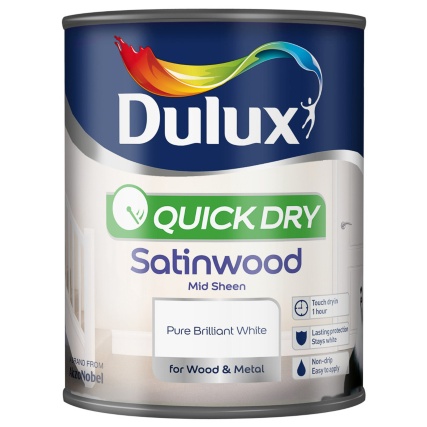 Dulux Quick Dry Satinwood White 750ml